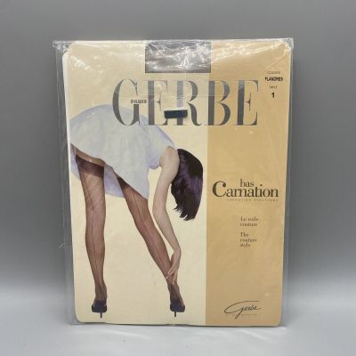 New ORIGINAL GERBE PARIS France CARNATION SHEER NYLONS, 11 Denier Grey Size 1